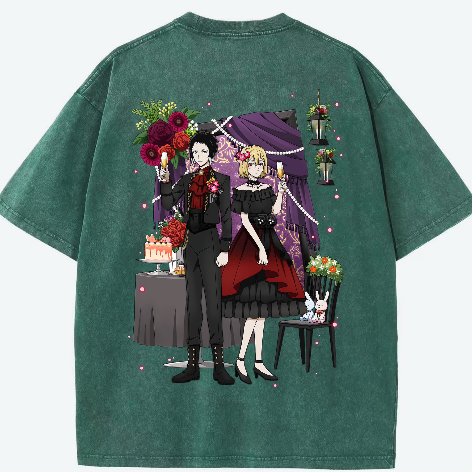 （画像用） 文豪ストレイドッグス Bungo Stray Dogs 綿100% ヴィンテージ風 半袖Tシャツ（背面プリント）